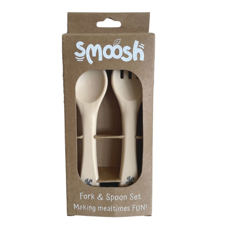 Smoosh Fork and Spoon Set - Latte