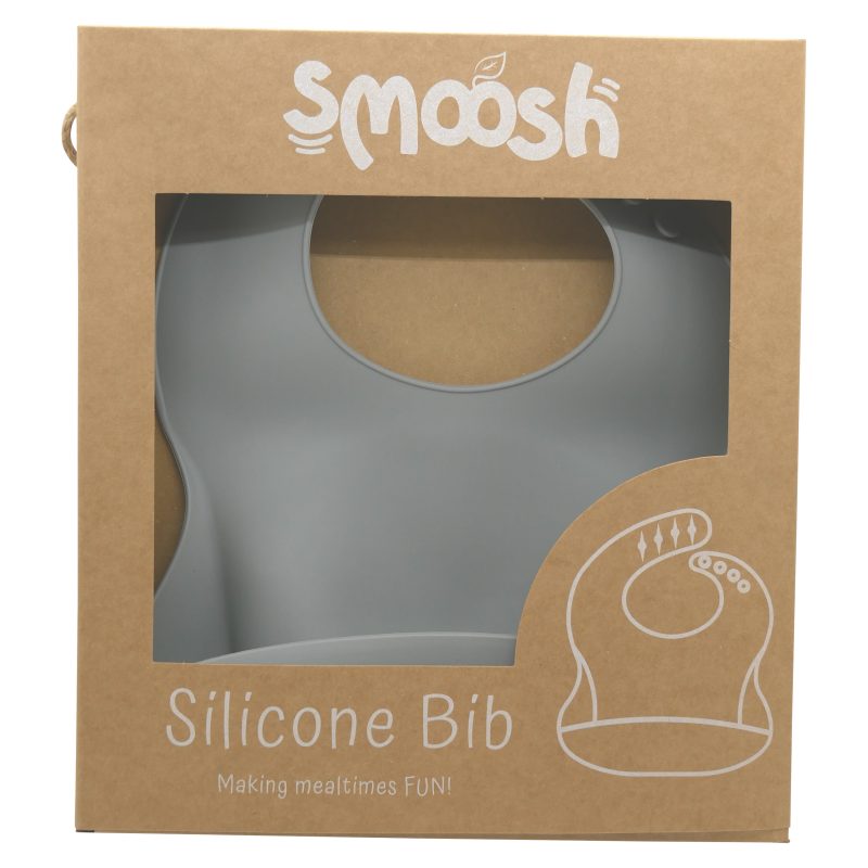 Smoosh Silicone Bib - Grey