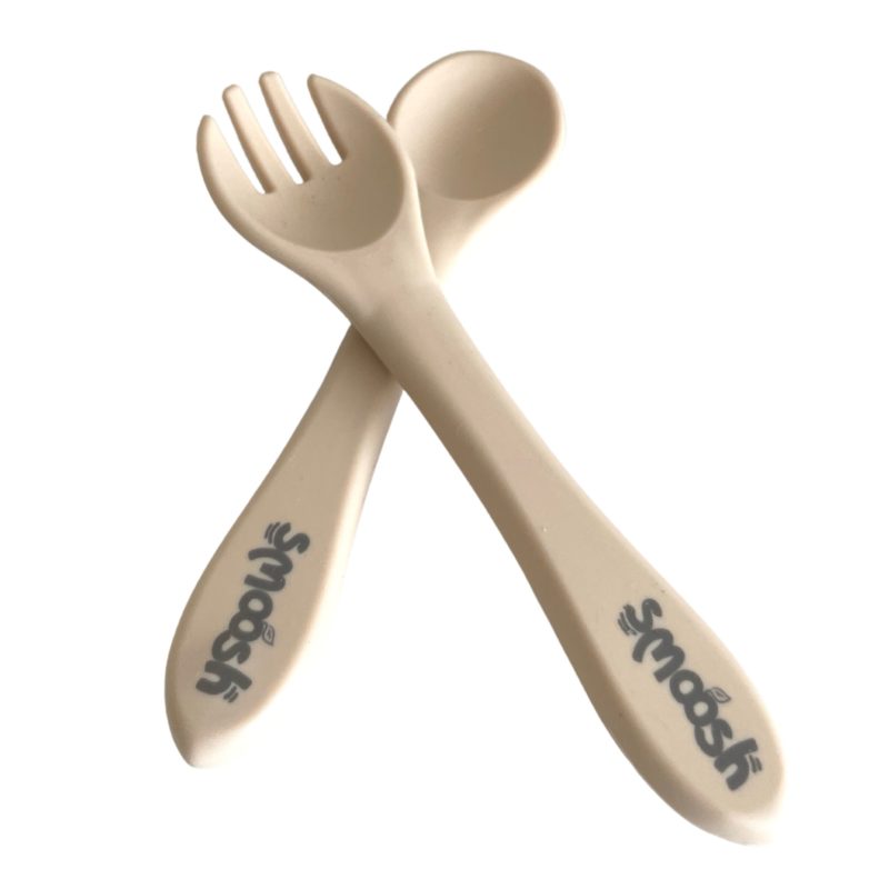 Smoosh Fork and Spoon Set - Latte