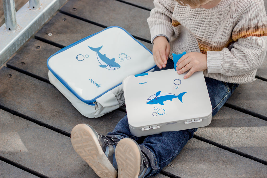 Shark Lunch Bundle – Matching Bento, Cooler & Drink Bottle
