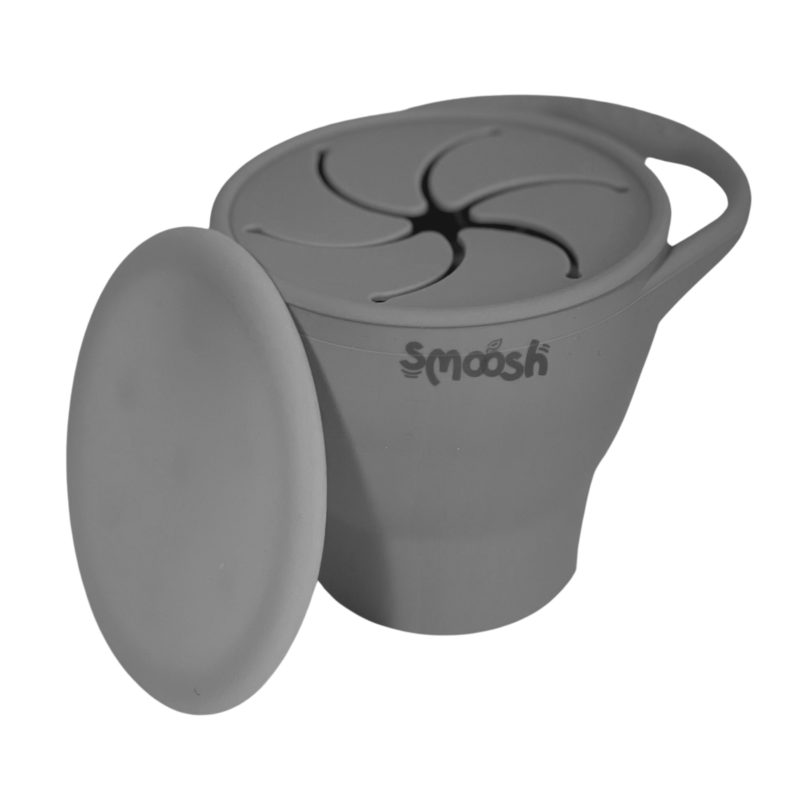Smoosh Snack Cup with Lid - Grey